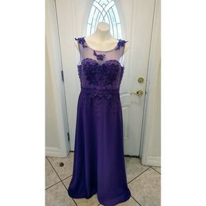 Grace Karin 14 Beaded Lace Purple